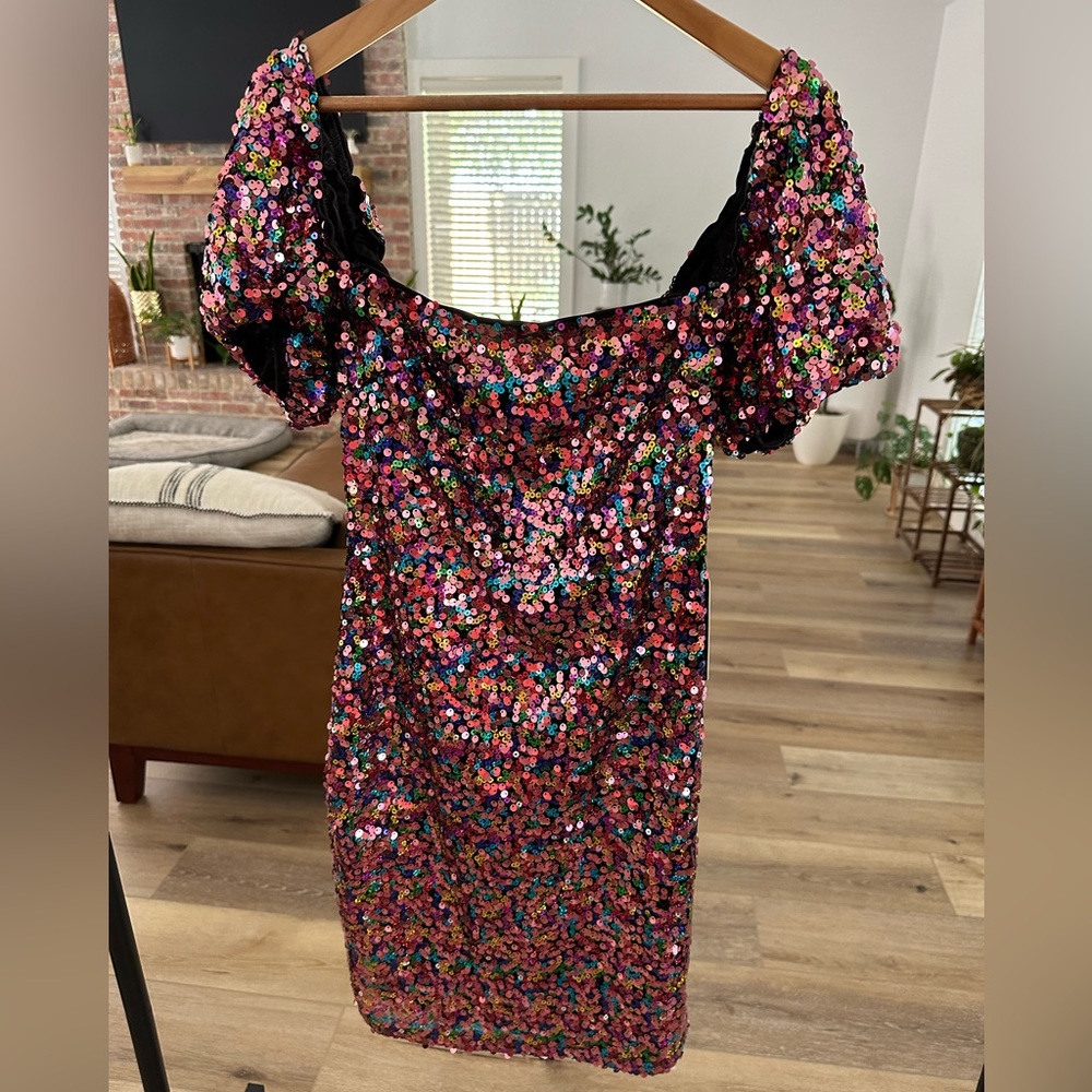 NWT Multi-Colored Sequin Party Dress, Size Small